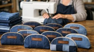 💙✂️Очень просто сшить стильную косметичку из обрезков джинсов за 15 минут!