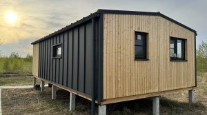 Клик-фальц про на кровле и фасаде модульного барн-хауса 9х5м. ФастХаус62. Рязань