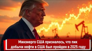Минэнерго США призналось, что пик добычи нефти в США был пройден в 2025 году