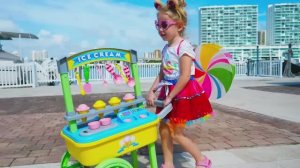Nastya Pretend Play with ice cream toys