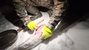 ГОТОВЛЮ НА УЖИН КРУПНОГО НАЛИМА/ЖИВУ В ИЗБЕ ЗИМОЙ. ПРОВЕЛИ РАЗВЕДКУ ПО ХАРИУСУ НА СНЕГОХОДЕ СМ-003.