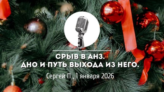 Спикерская Новогоднего марафона АНЗ «Срыв в АНЗ. Дно и путь выхода из него» Сергей П.1-01-2026 смотреть онлайн