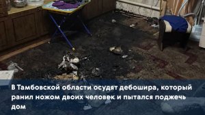 В Тамбовской области осудят дебошира, который ранил ножом двоих человек и пытался поджечь дом