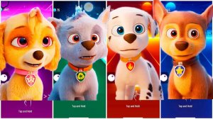 Мультики для Детей Щенячий Патруль Tiles Hop - СКАЙ, РОККИ, МАРШАЛЛ, ГОНЩИК