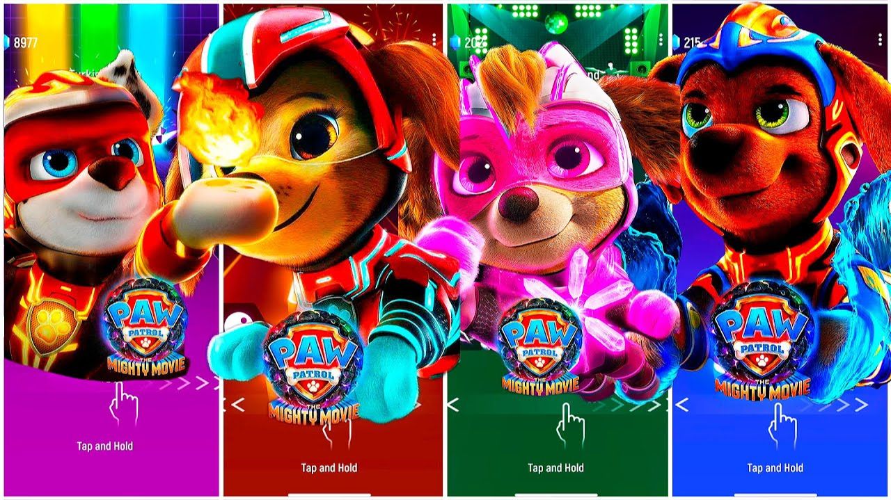 Мультики для Детей Щенячий Патруль Tiles Hop - МАРШАЛЛ, ЛИБЕРТИ, СКАЙ, ЗУМА смотреть онлайн