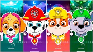 Мультики для Детей Щенячий Патруль Tiles Hop - СКАЙ, МАРШАЛЛ, КРЕПЫШ, РОККИ