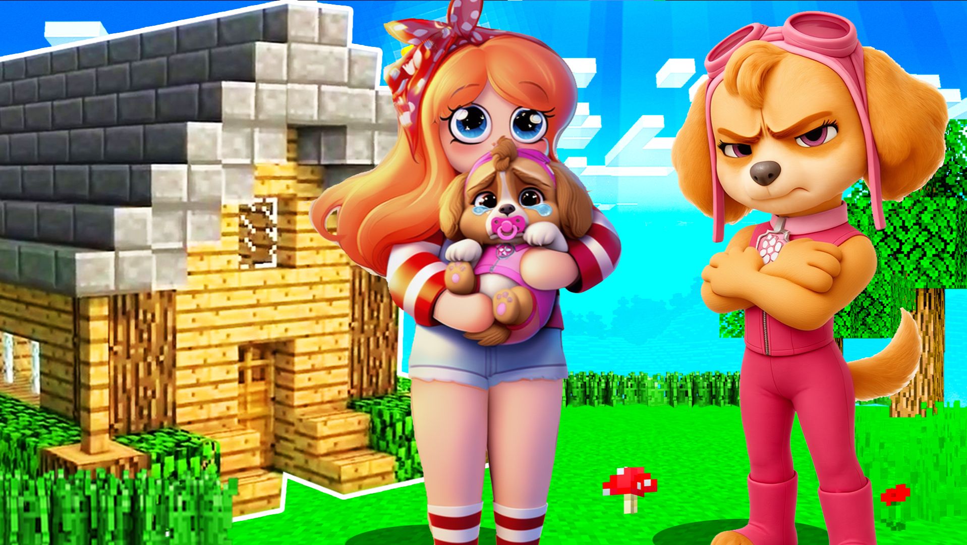 😭Я ПРИЮТИЛА МАЛЫШКУ СКАЙ ЩЕНЯЧИЙ ПАТРУЛЬ в МАЙНКРАФТ смотреть онлайн