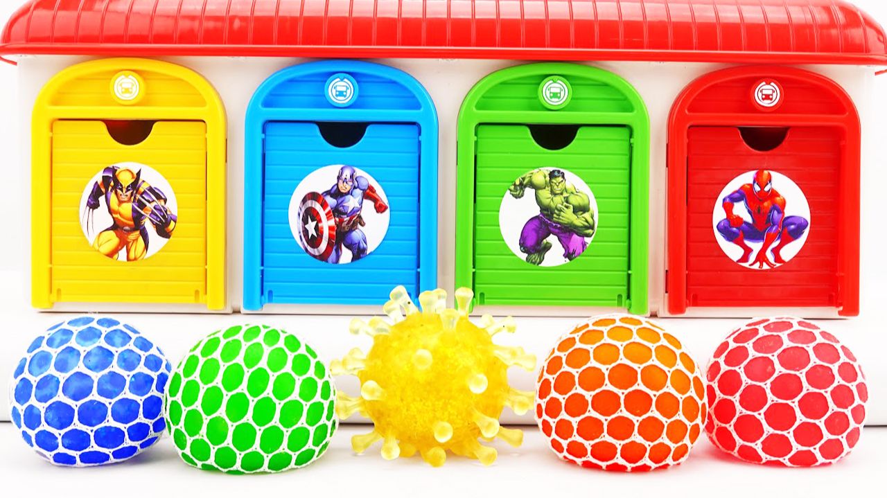 Мультики для детей. Разноцветные гаражи у супергероев. Мультики для малышей смотреть онлайн смотреть онлайн