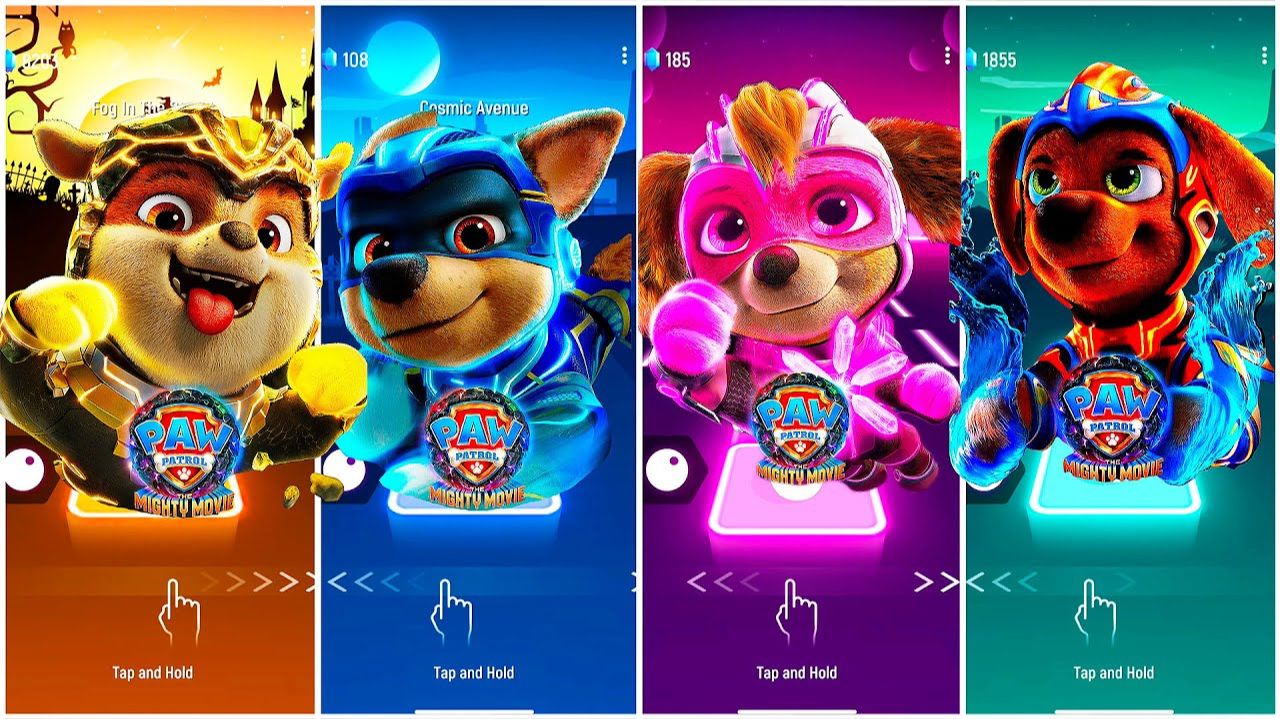 Мультики для Детей Щенячий Патруль Tiles Hop - КРЕПЫШ, ГОНЩИК, СКАЙ, ЗУМА смотреть онлайн