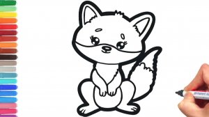 Мультик - раскраска для детей ЛИСИЧКА. Учимся как просто нарисовать ЛИСУ