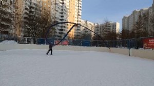 Разминка с 9-ти метровой лентой Дракона на телескопическом шесте (3)