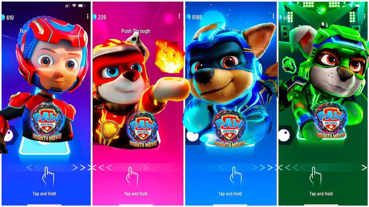 Мультики для Детей Щенячий Патруль Tiles Hop - РАЙДЕР, МАРШАЛЛ, ГОНЩИК, РОККИ смотреть онлайн