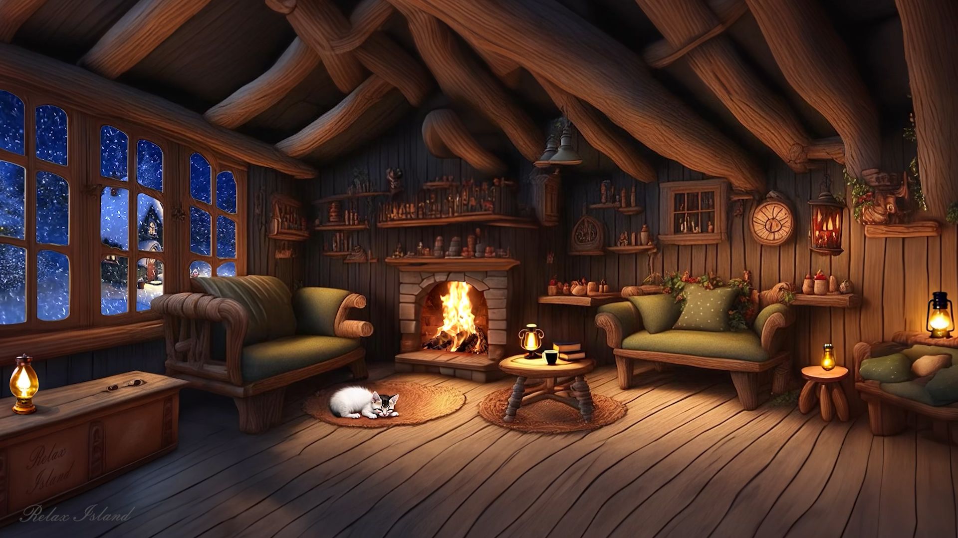 ✨ СКАЗОЧНО КРАСИВАЯ УСПОКАИВАЮЩАЯ МУЗЫКА ДЛЯ СНА 🎵 ЗИМНЯЯ РАССЛАБЛЯЮЩАЯ МУЗЫКА ДЛЯ ДУШИ У КАМИНА смотреть онлайн