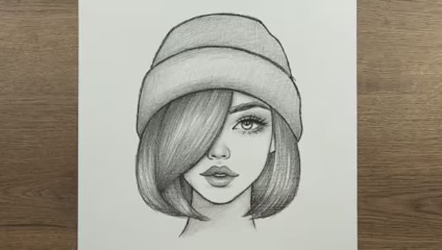 Пошаговый урок: рисуем красивую девушку с каре простым карандашом смотреть онлайн