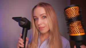 АСМР парикмахерская, укладка волос