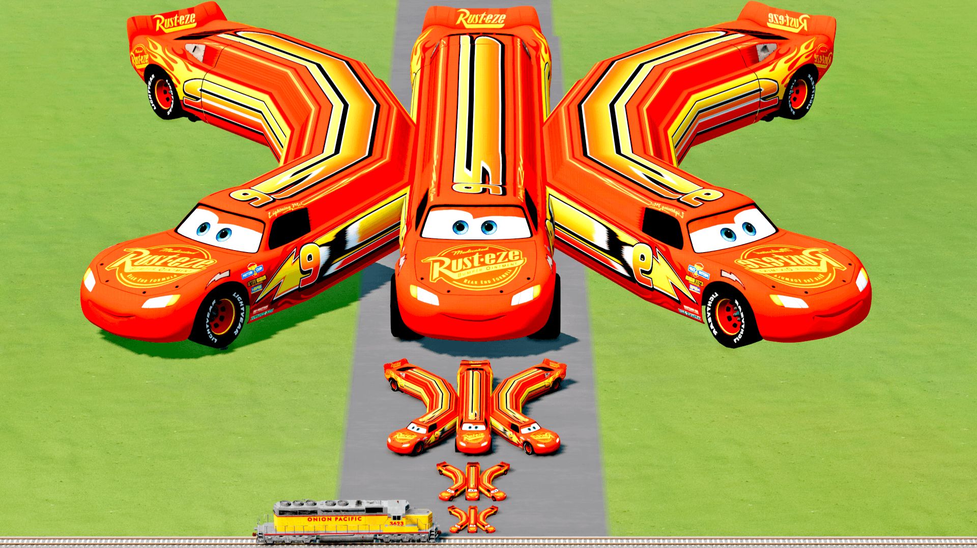 Тройной Молния Маквин и его друзья! Тачки против паровозика. смотреть онлайн