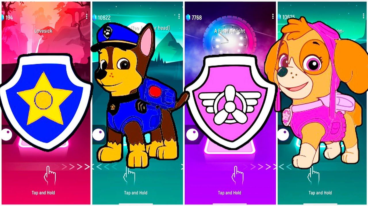 Мультики для Детей Щенячий Патруль Tiles Hop - ГОНЩИК, СКАЙ смотреть онлайн