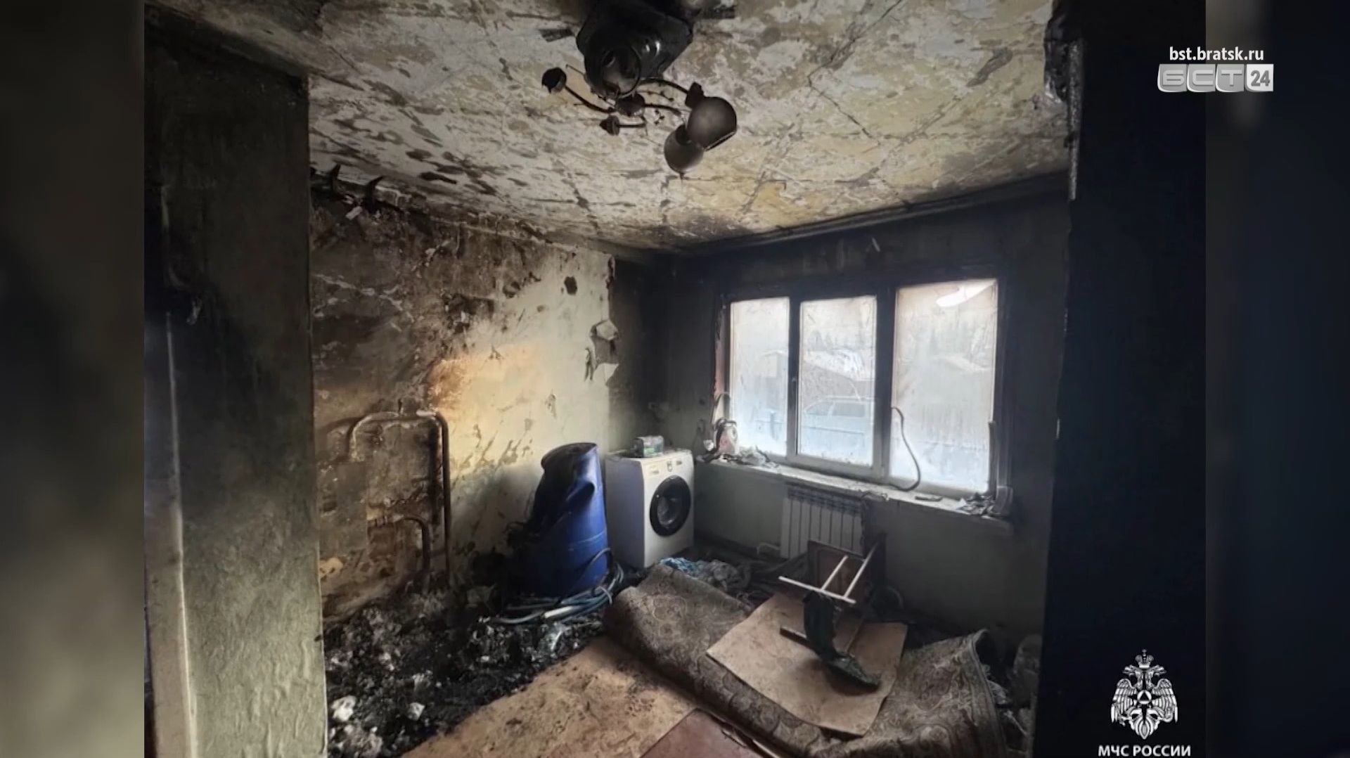 32-летний мужчина пострадал при пожаре в Братском районе смотреть онлайн