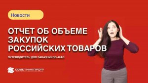 Отчет об объеме закупок российских товаров