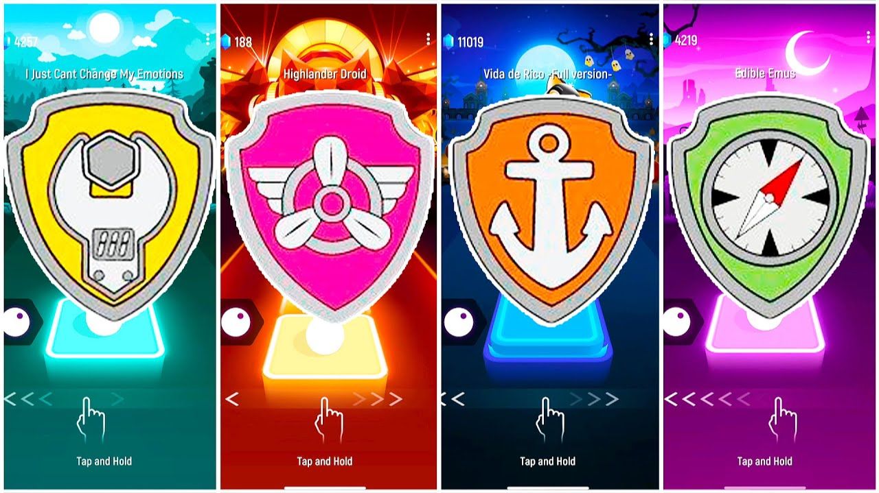 Мультики для Детей Щенячий Патруль Tiles Hop - КРЕПЫШ, СКАЙ, ЗУМА, ТРАКЕР смотреть онлайн