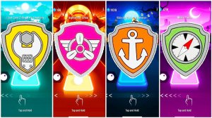 Мультики для Детей Щенячий Патруль Tiles Hop - КРЕПЫШ, СКАЙ, ЗУМА, ТРАКЕР