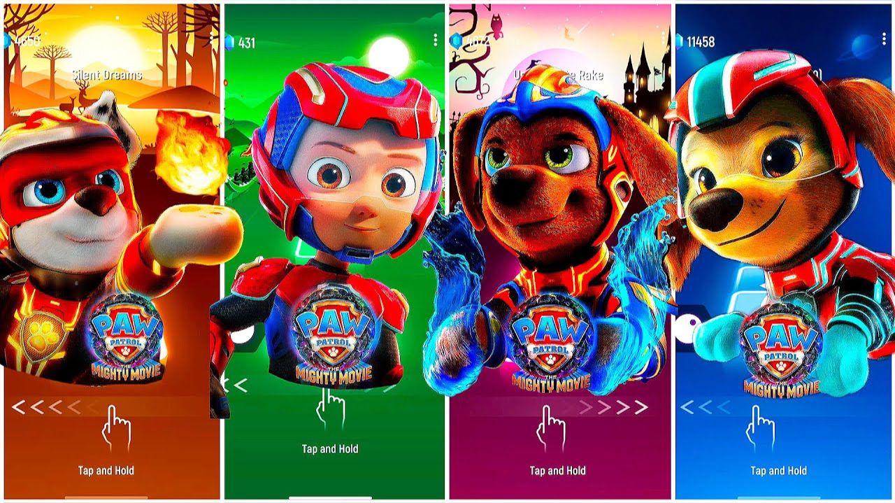 Мультики для Детей Щенячий Патруль Tiles Hop - МАРШАЛЛ, РАЙДЕР, ЗУМА, ЛИБЕРТИ смотреть онлайн