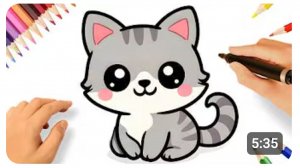 КАК НАРИСОВАТЬ ПРОСТОГО ПУШИСТОГО КОТЕНКА В СТИЛЕ КАВАЙИ 😸