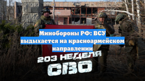 Минобороны РФ: ВСУ выдыхается на красноармейском направлении