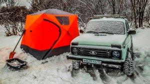 ЗИМНЯЯ РЫБАЛКА С НОЧЁВКОЙ 2026 / ПОСТАВИЛ ИЗБУШКУ С ПЕЧКОЙ И ДЕЛА ПОШЛИ / ОБЗОР И ПОЕДАНИЕ ИРП ОМОНА