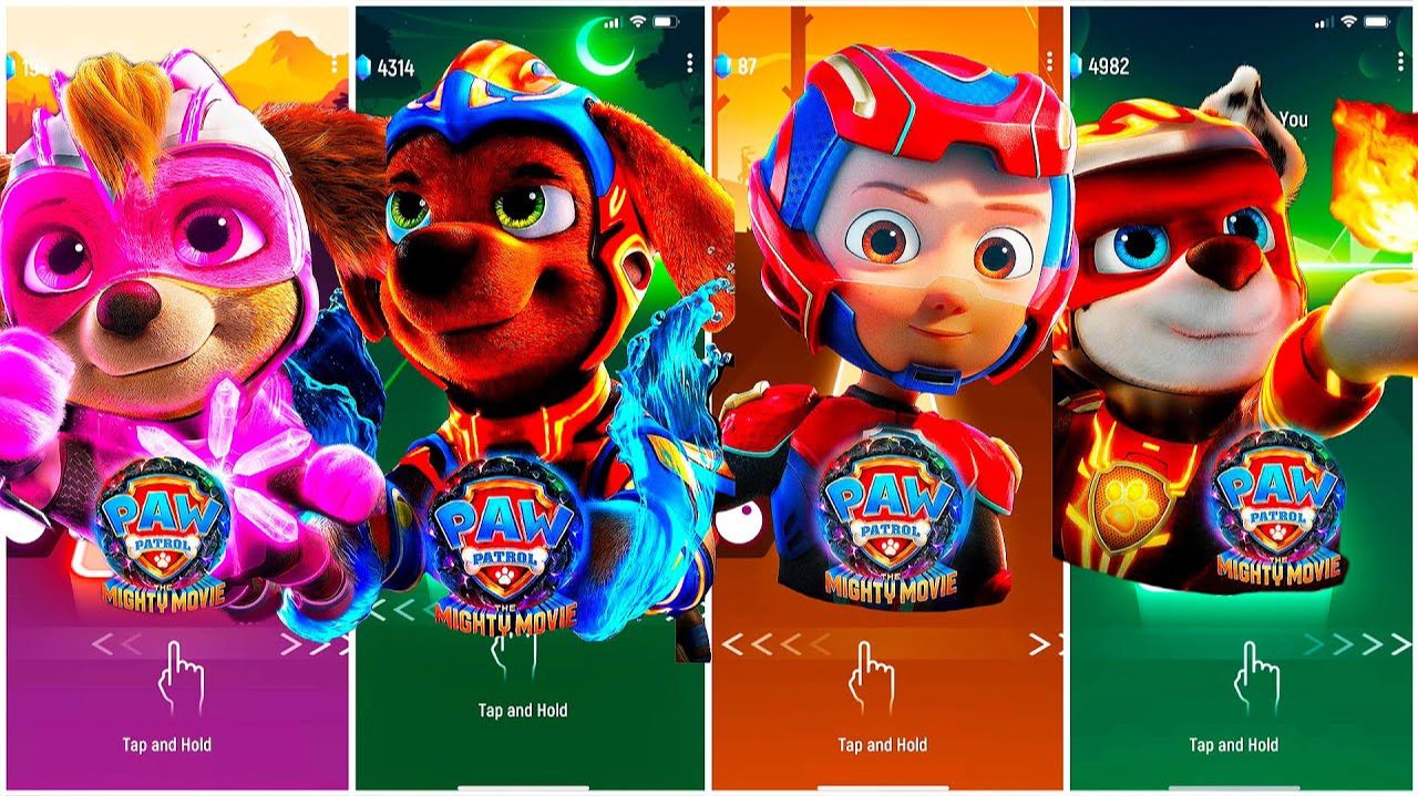 Мультики для Детей Щенячий Патруль Tiles Hop - СКАЙ, ЗУМА, РАЙДЕР, МАРШАЛЛ смотреть онлайн