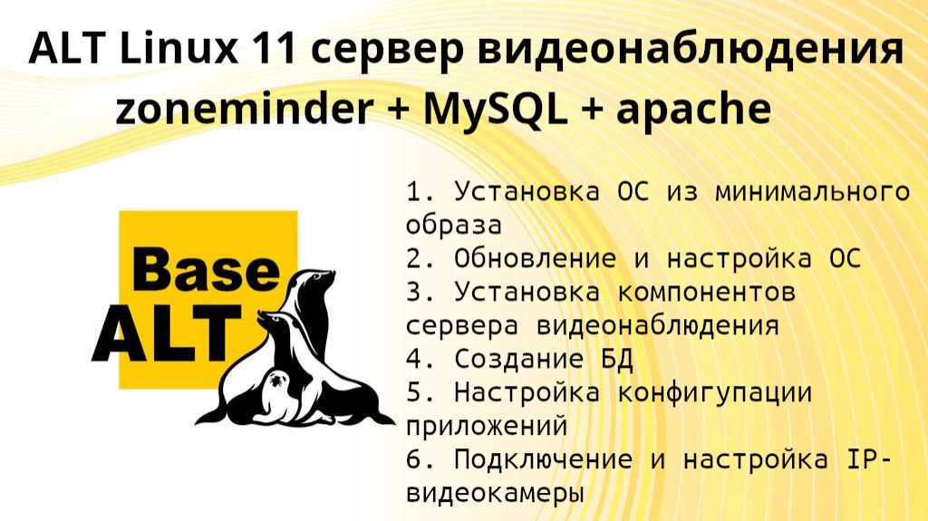 ALT Linux 11 сервер видеонаблюдения zoneminder + MySQL + apache смотреть онлайн