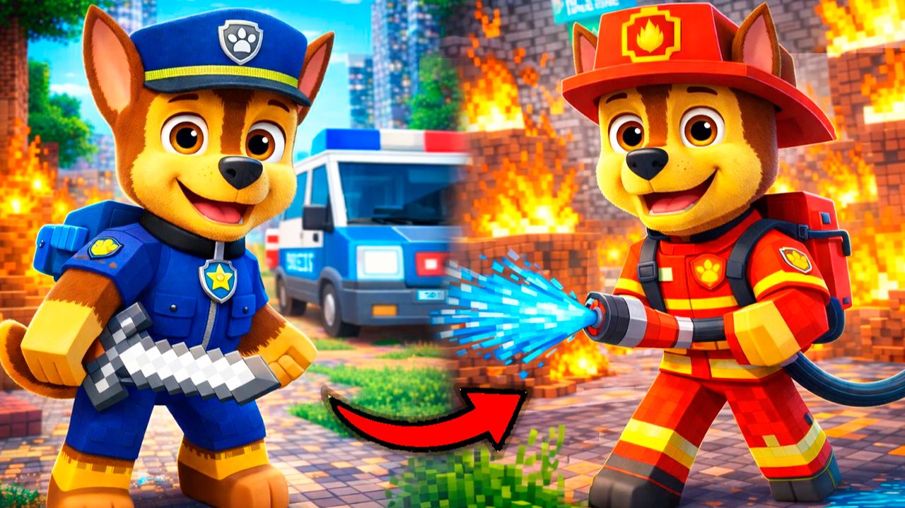 😱 ГОНЩИК УВОЛИЛСЯ ПОЛИЦЕЙСКИМ и СТАЛ ПОЖАРНЫМ В МАЙНКРАФТЕ! смотреть онлайн