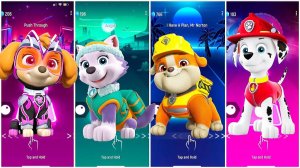 Мультики для Детей Щенячий Патруль Tiles Hop - СКАЙ, ЭВЕРЕСТ, КРЕПЫШ, МАРШАЛЛ