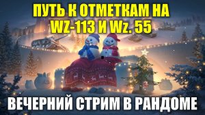 Путь за отметками на WZ-113 и Wz. 55 День №1 - Вечерний стрим в рандоме #tanksblitz