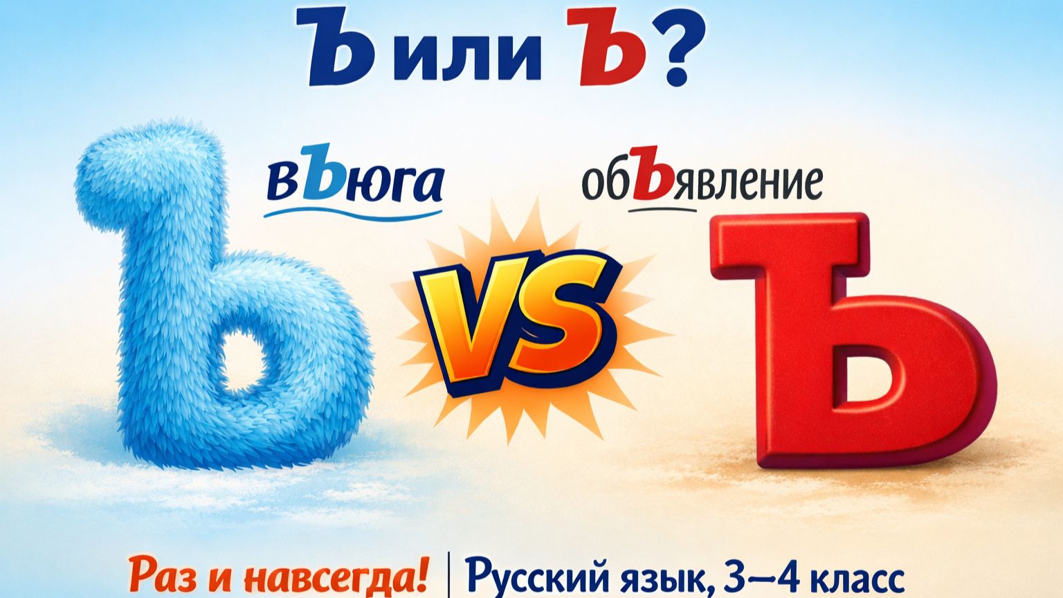Как НЕ путать разделительный Ь и Ъ? Простое правило для начальной школы смотреть онлайн