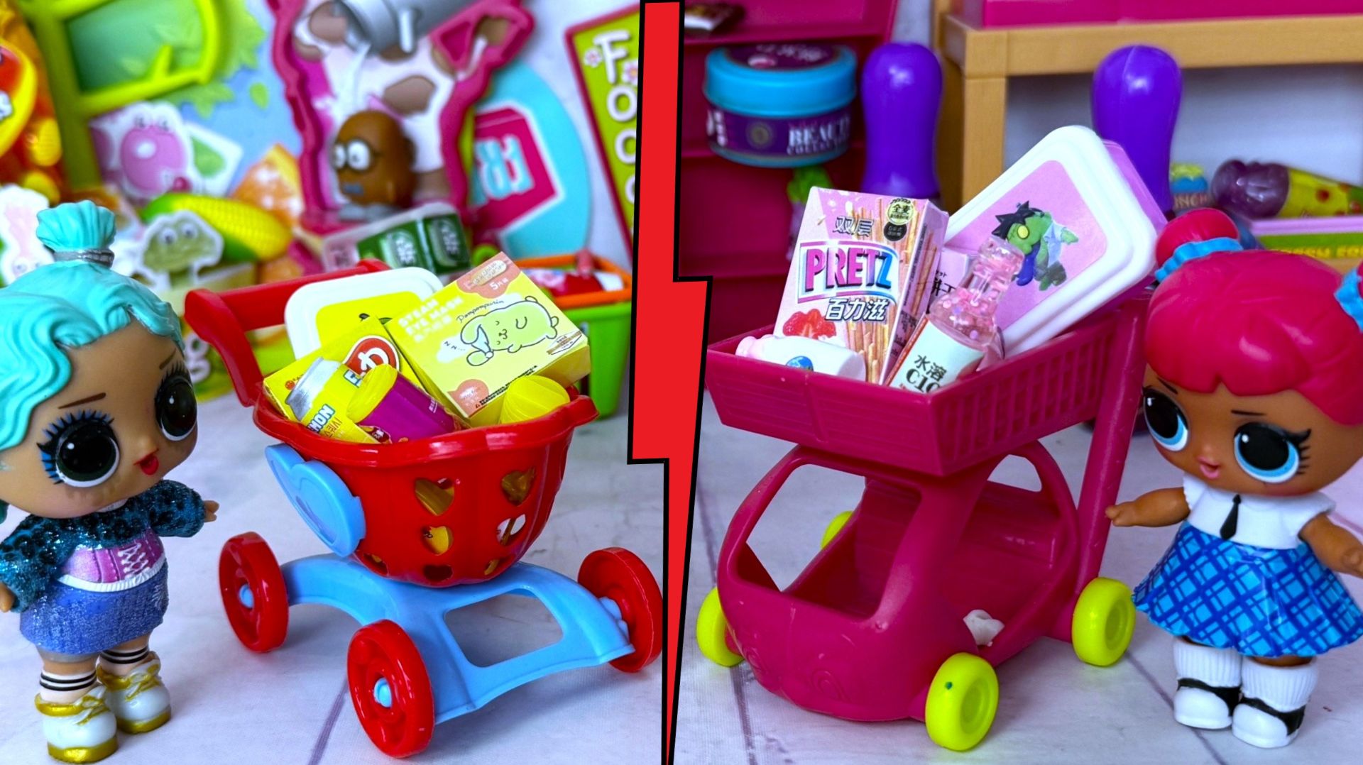 СКУПАЕМ ВСЕ РОЗОВОГО🦩 И ЖЁЛТОГО🍌 ЦВЕТА ЧЕЛЛЕНДЖ🤣 куклы ЛОЛ сюрприз в магазине мультик ДАРИНЕЛКА смотреть онлайн