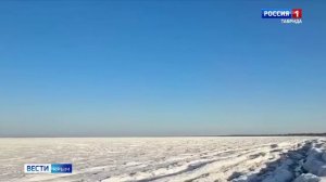 На северо-западном побережье Крыма частично замёрзло Чёрное море