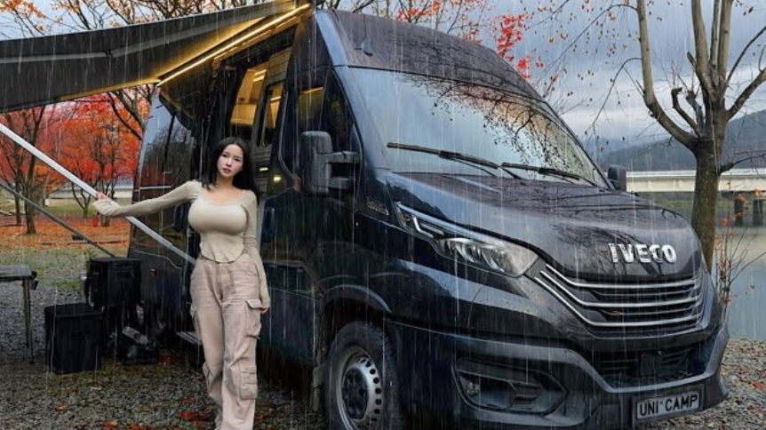 Кемпинг под дождем в люксовом автодоме за 100000$. смотреть онлайн