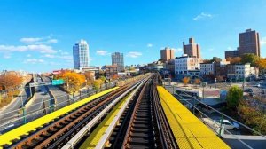 Вид из окна: метро Нью-Йорка — поезд R32 от 96-й улицы до Кресент-стрит! США