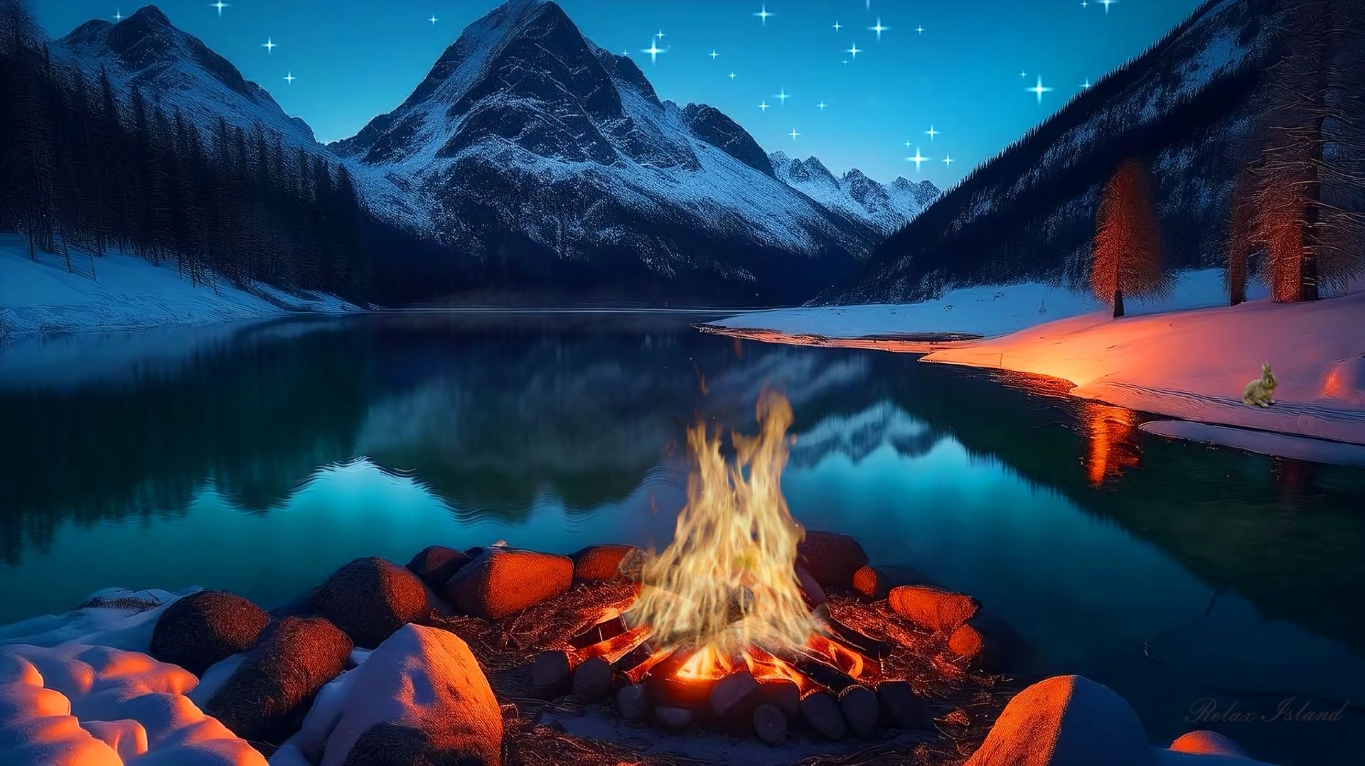 ❄️ ЗИМНЯЯ УСПОКАИВАЮЩАЯ МУЗЫКА ДЛЯ СНА 🎵 РАССЛАБЛЯЮЩАЯ МУЗЫКА ДЛЯ ДУШИ НА БЕРЕГУ ОЗЕРА У КОСТРА смотреть онлайн