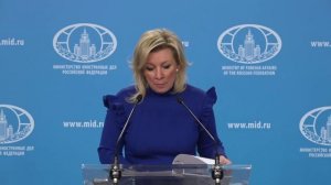 Russian MFA Spokeswoman Maria Zakharova briefing, Moscow, January 22, 2026
