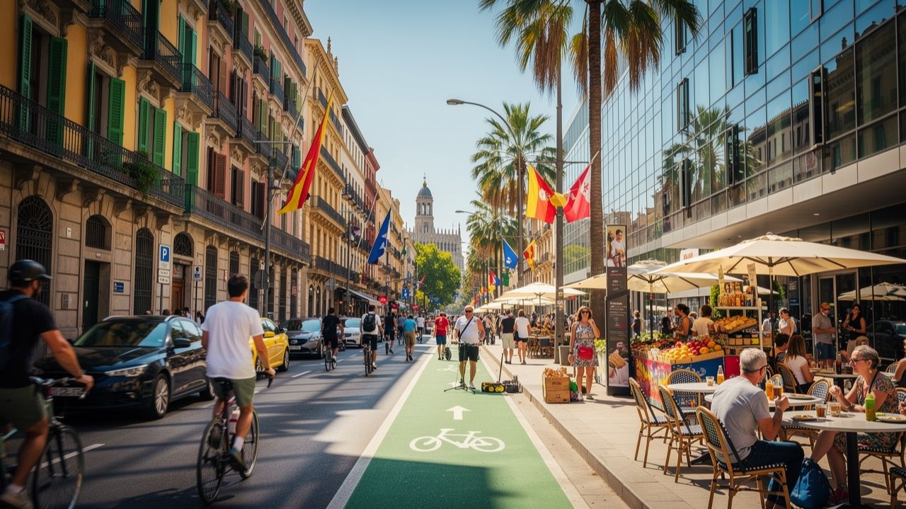 Барселона летом живая атмосфера и настоящие улицы города 🌞 смотреть онлайн