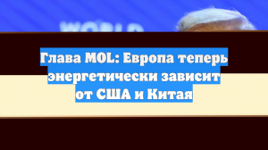 Глава MOL: Европа теперь энергетически зависит от США и Китая