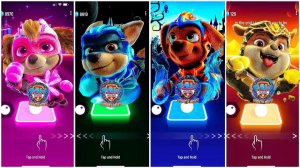 Мультики для Детей Щенячий Патруль Tiles Hop - СКАЙ, ГОНЩИК, ЗУМА, КРЕПЫШ