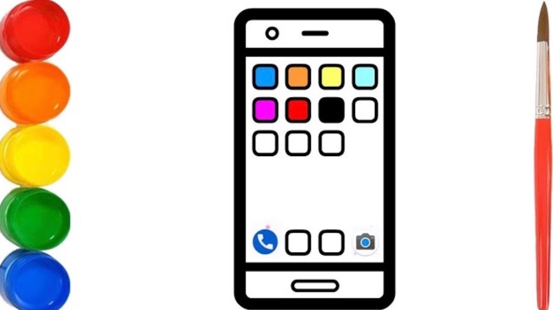 Мультик раскраска для детей и малышей. Как нарисовать рисунок телефон смотреть онлайн