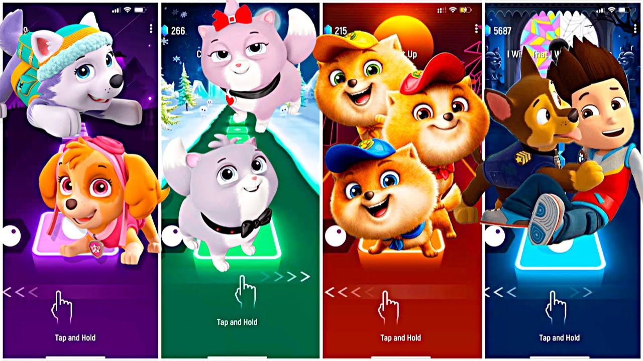 Мультики для Детей Щенячий Патруль Tiles Hop - ЭВЕРЕСТ, СКАЙ, ГОНЩИК, РАЙДЕР И ДР. смотреть онлайн