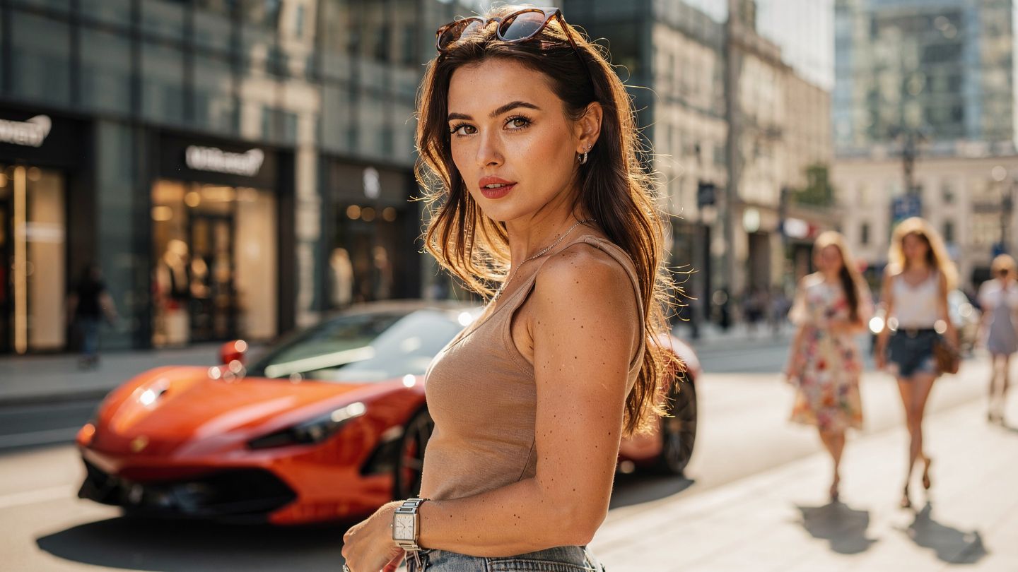 Прогулка по Москве где суперкар, стильные девушки и энергия города встречаются смотреть онлайн