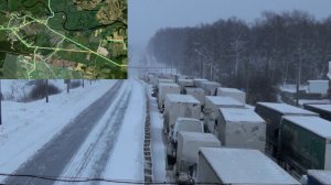 27.01.2026 Пробка на трассе М-7 около города Вязники