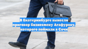 В Екатеринбурге вынесли приговор бизнесмену Агафурову, которого поймали в Сочи