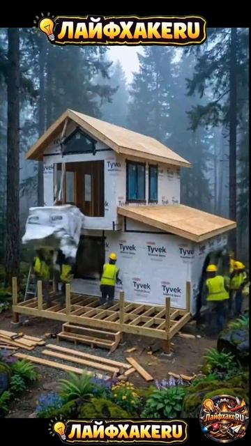 Строительство роскошной лесной хижины_ удовлетворительная трансформация🌲✨#ЛайфхакеRU смотреть онлайн